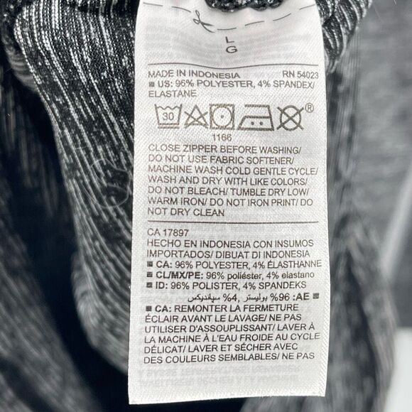 Old Navy Women's Pullover Sweatshirt Half Zip Raglan Sleeve Black White Large - Picture 3 of 9